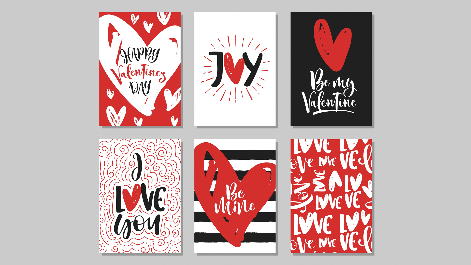 A selection of Valentine's Day cards