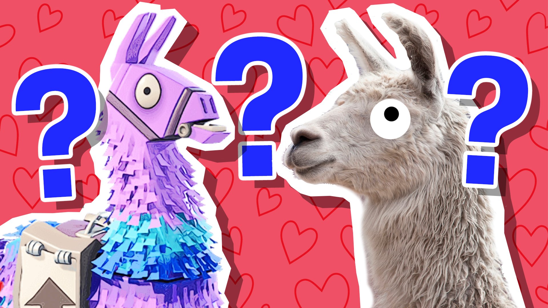 A Fortnite llama and a regular llama