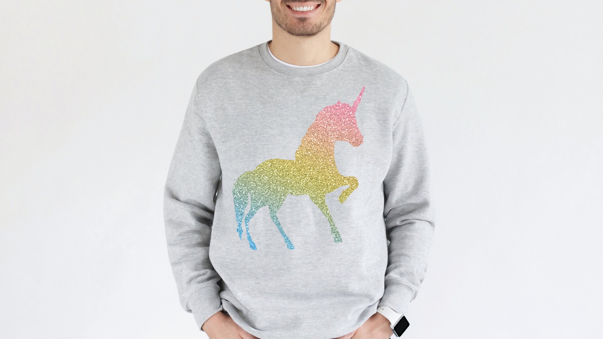 A sparkly unicorn sweatshirt