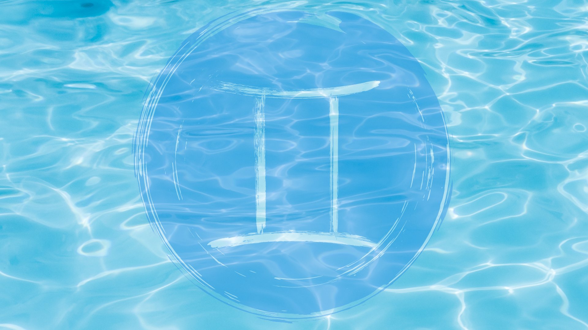 A Gemini symbol in a swimming pool