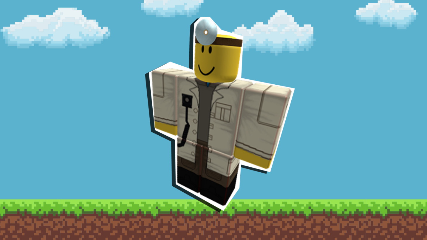 A Roblox character dressed as a doctor