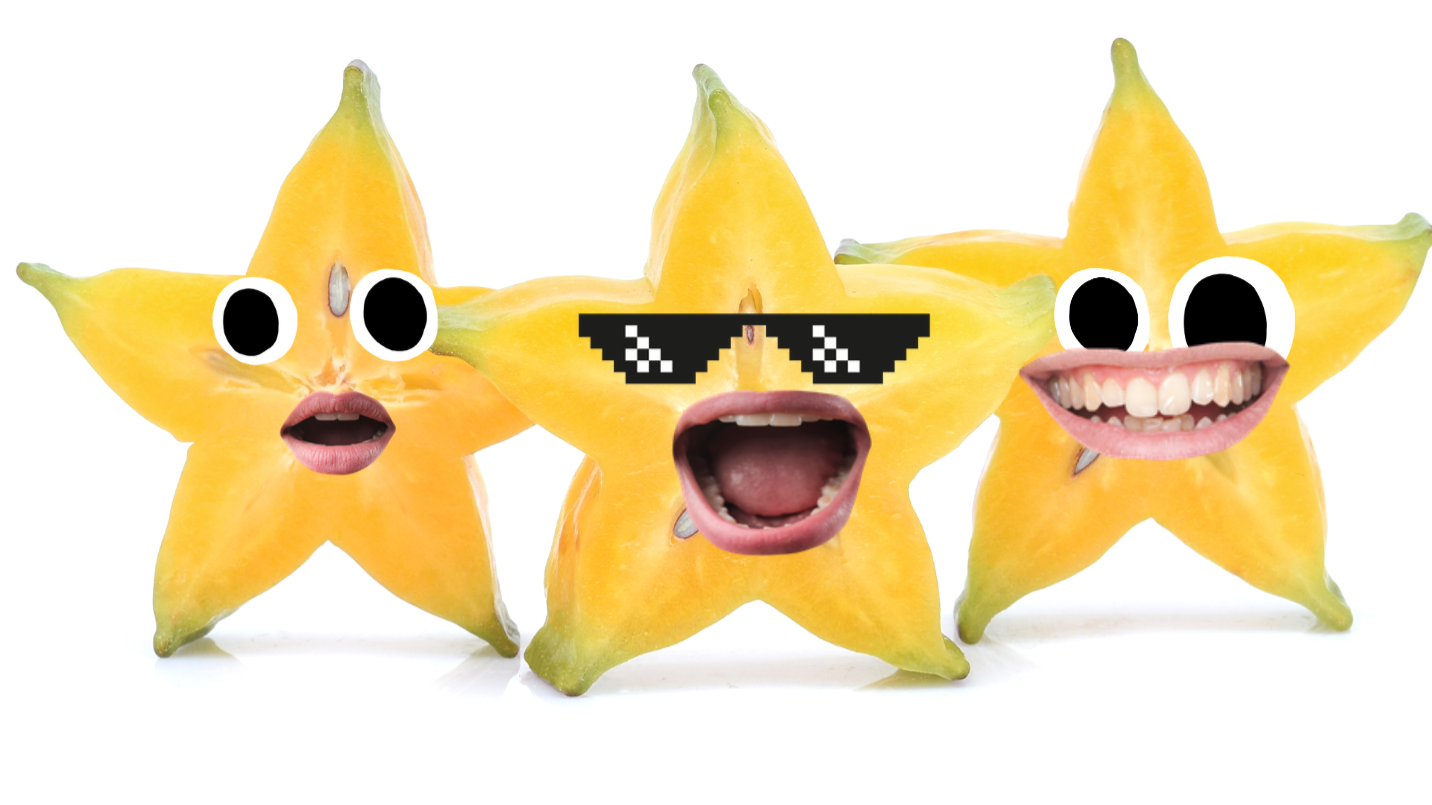 Starfruit with faces