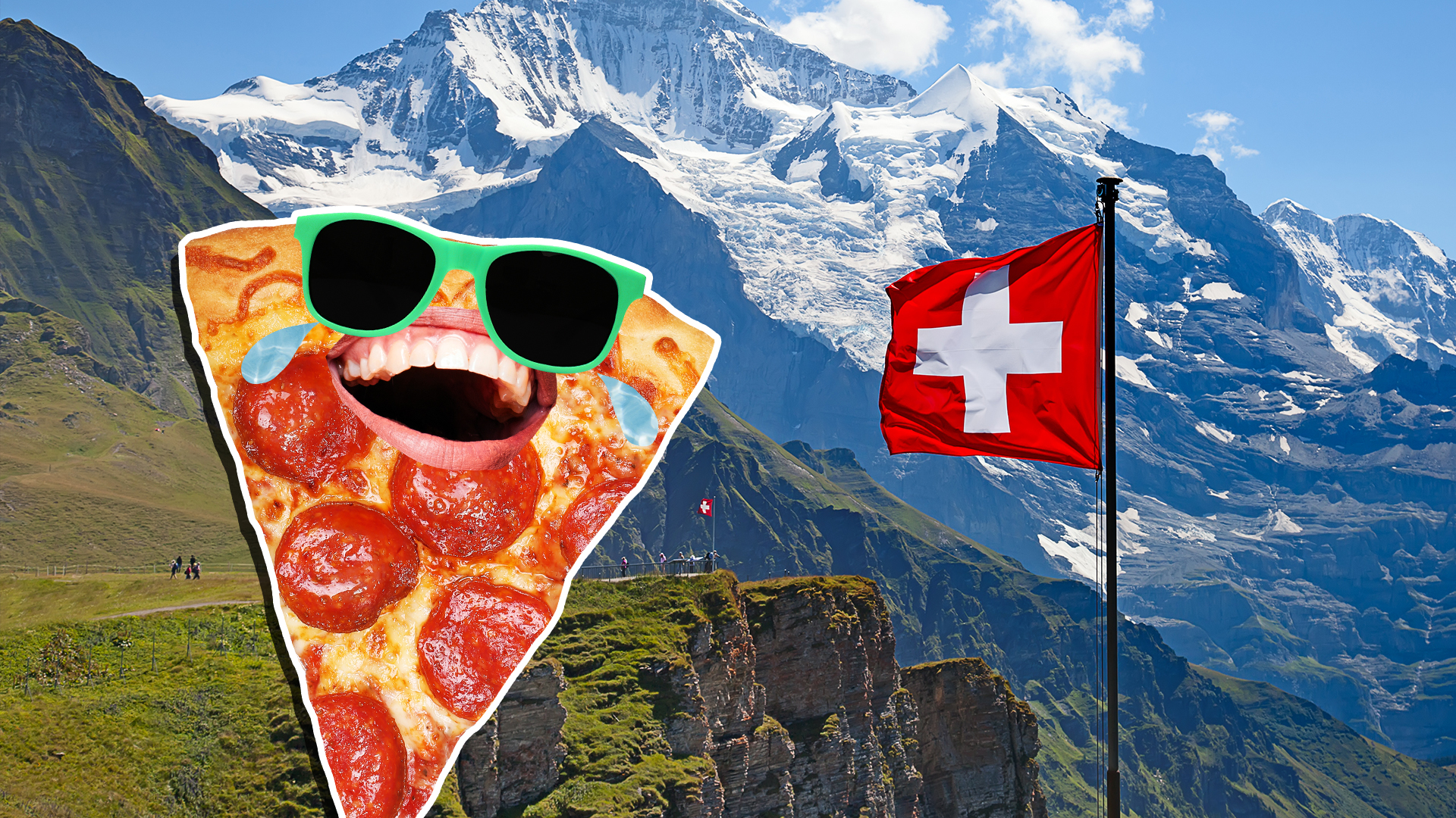 A pizza in Switzerland