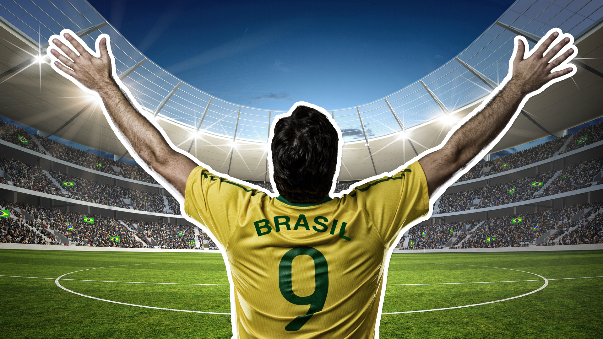 A football fan with a Brazil shirt