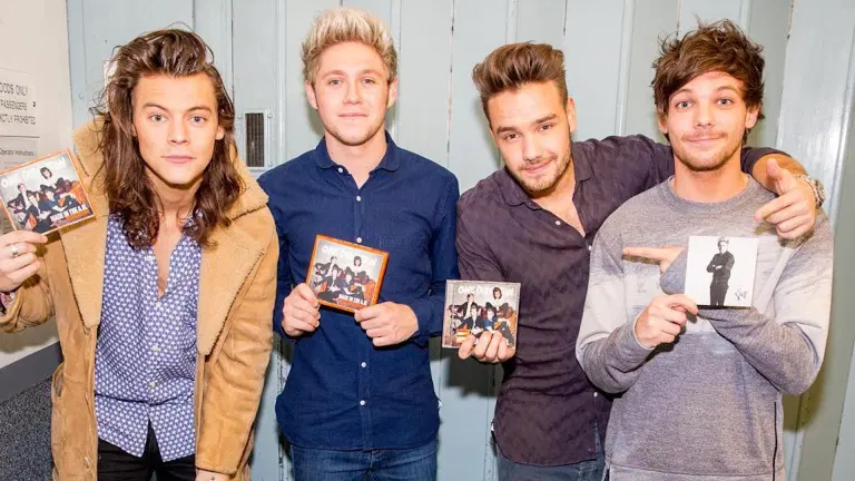 One Direction displaying a new CD release