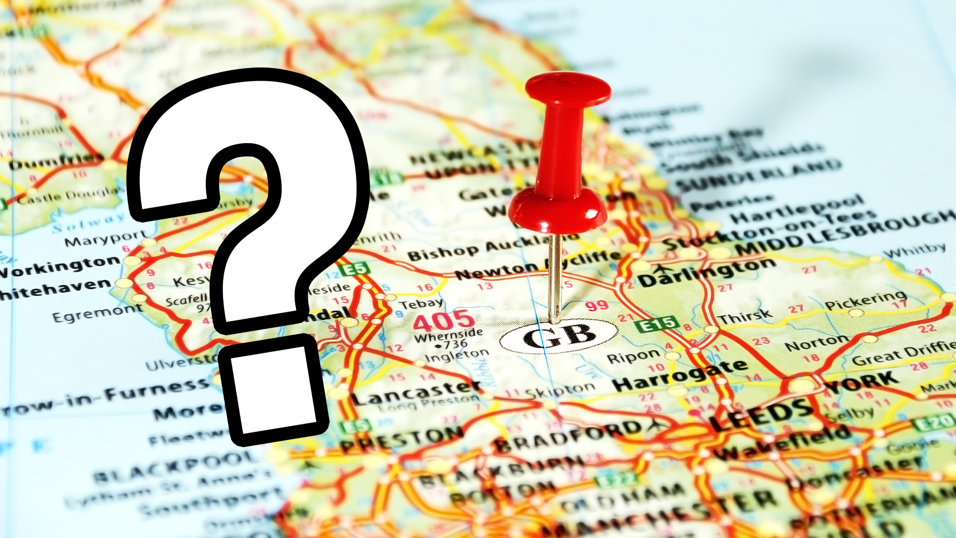 Map of the UK with question mark 