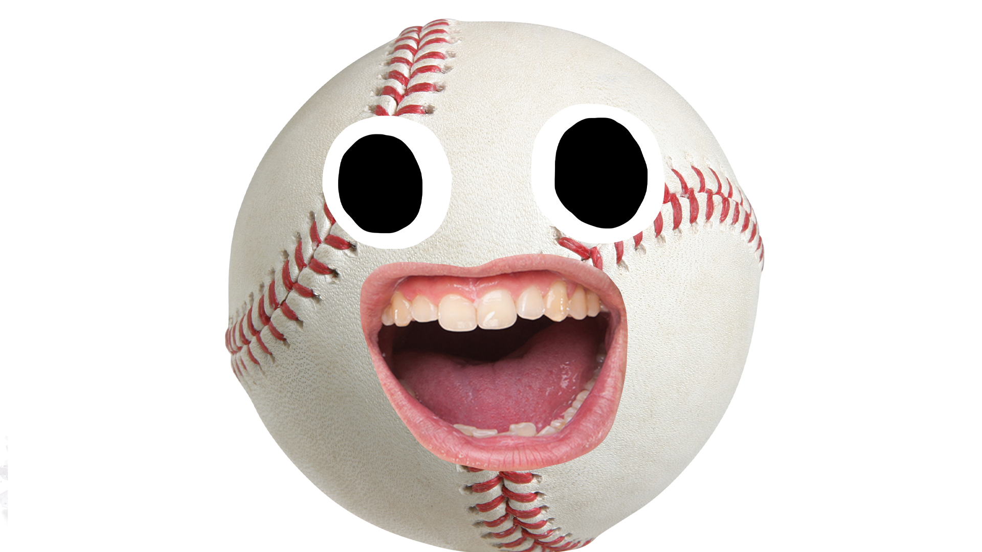 Baseball with goofy face