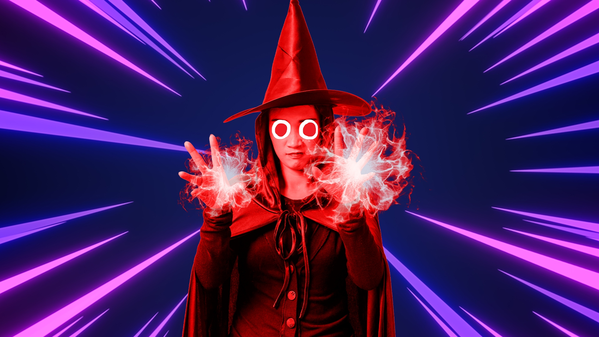 Beano Scarlet Witch on laser background