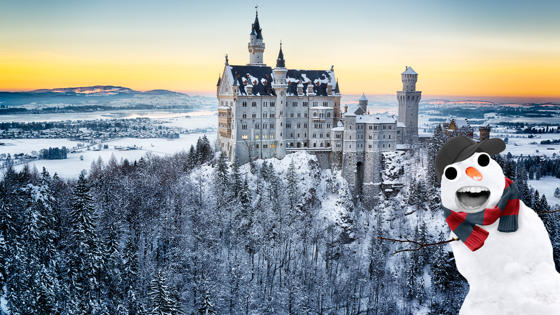 Snowy castle with derpy snowman