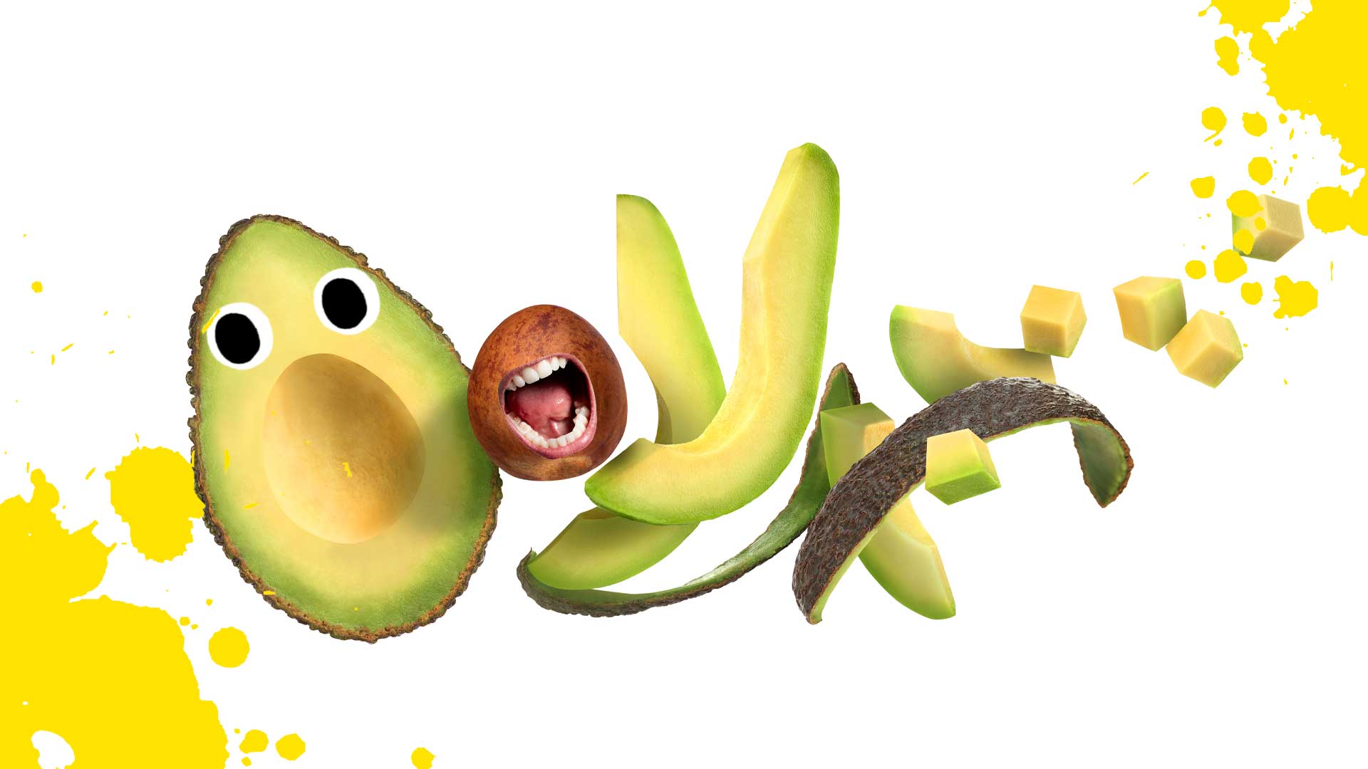 An exploding avocado
