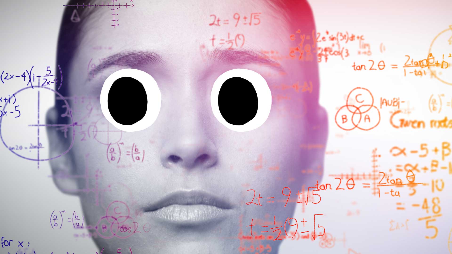 A person looks at a screen of mathematics equations