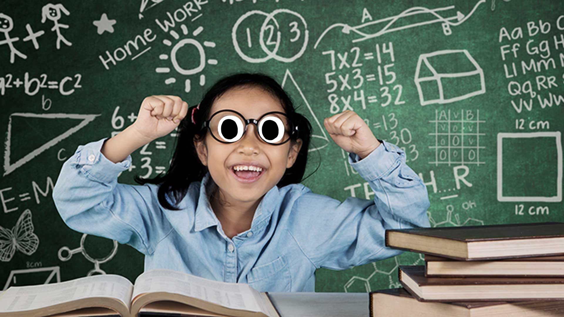 A student enjoying a bit of algebra