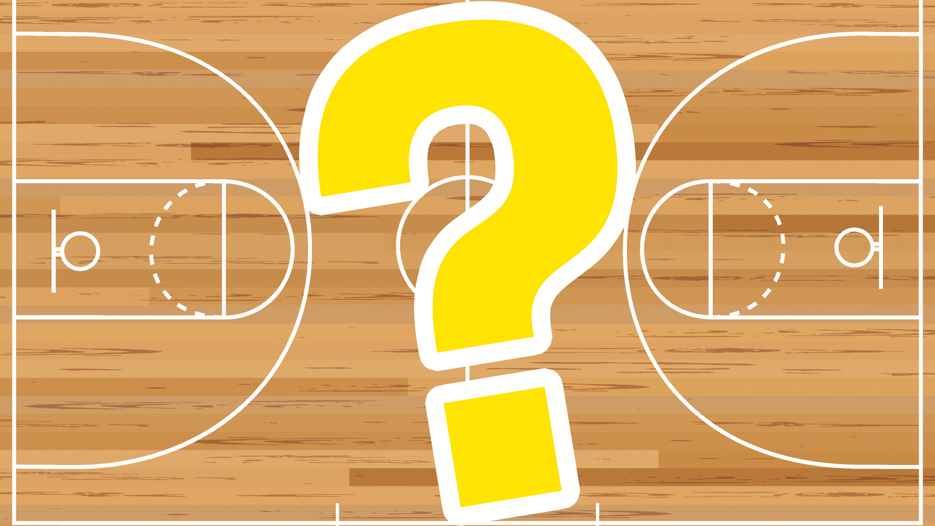 Basketball court background and question mark