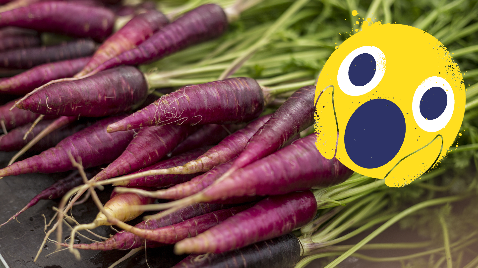 Purple carrots and shocked emoji 