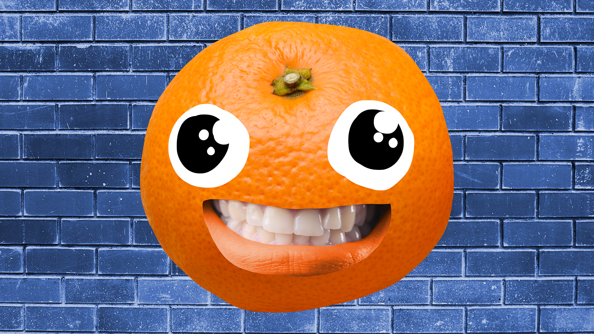 Goofy orange on blue background 