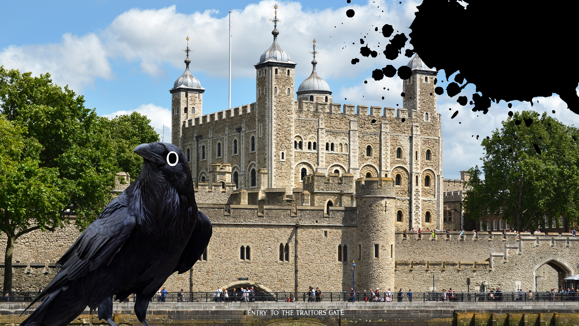 Tower of London with Beano raven and splat