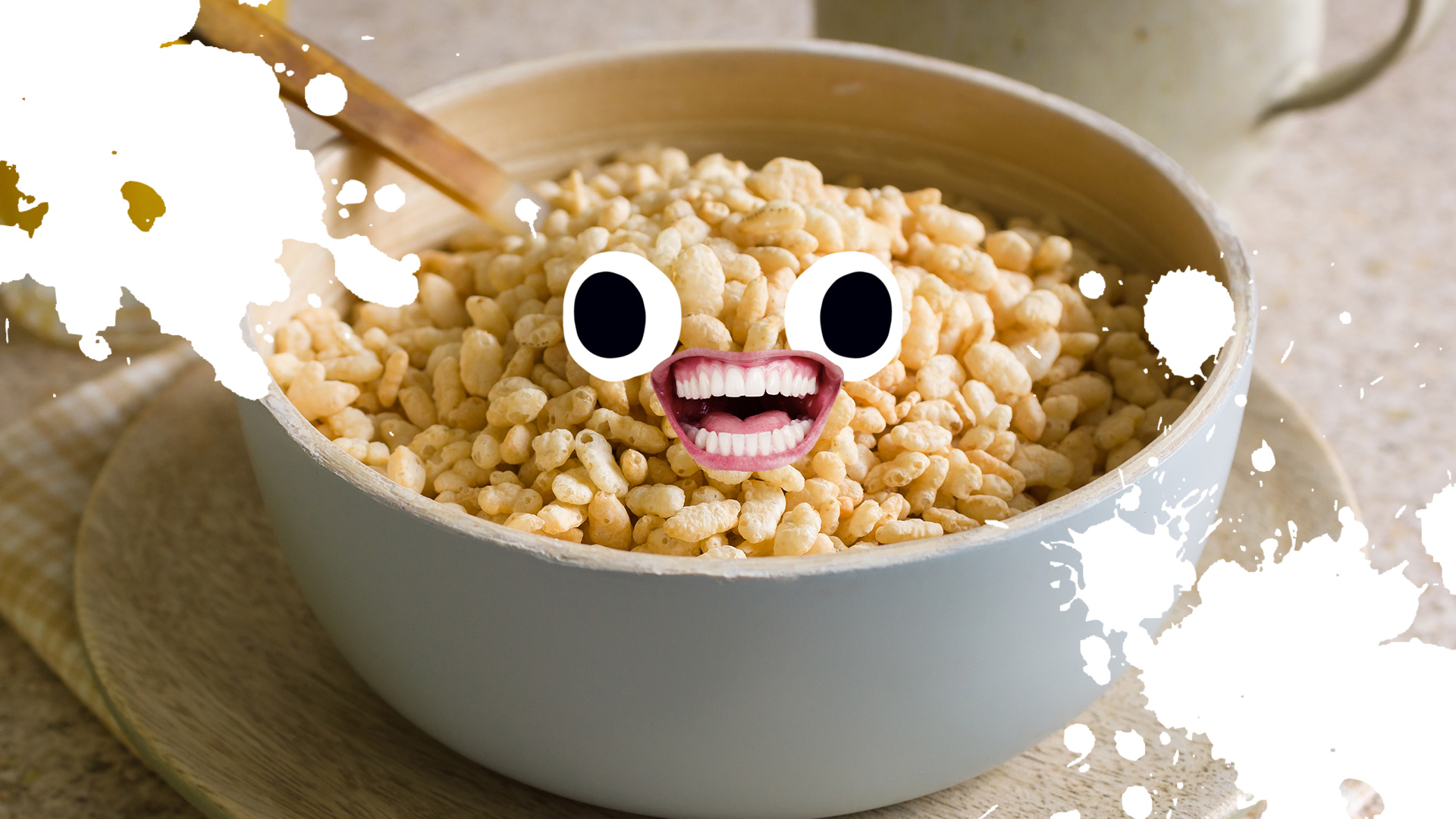 A bowl of Rice Krispies