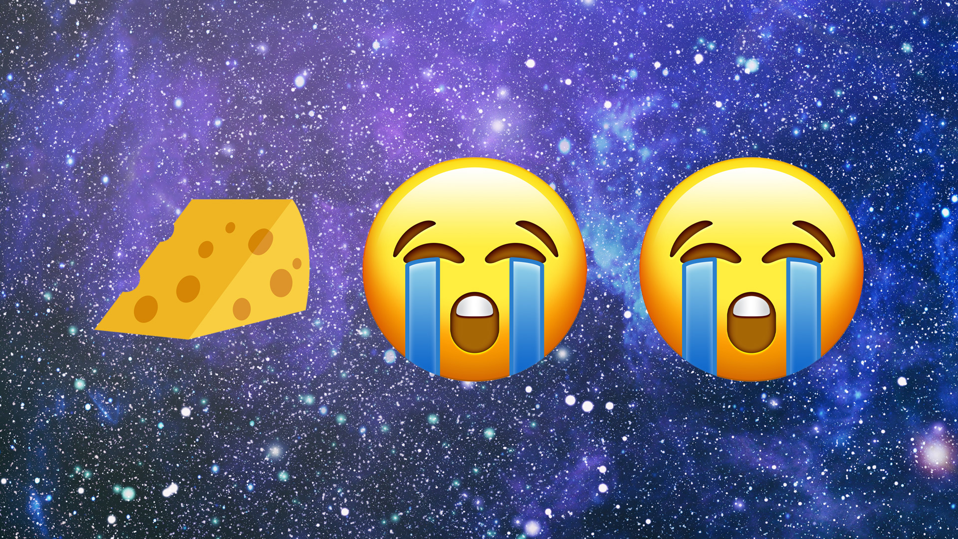 Cheese, two crying emojis