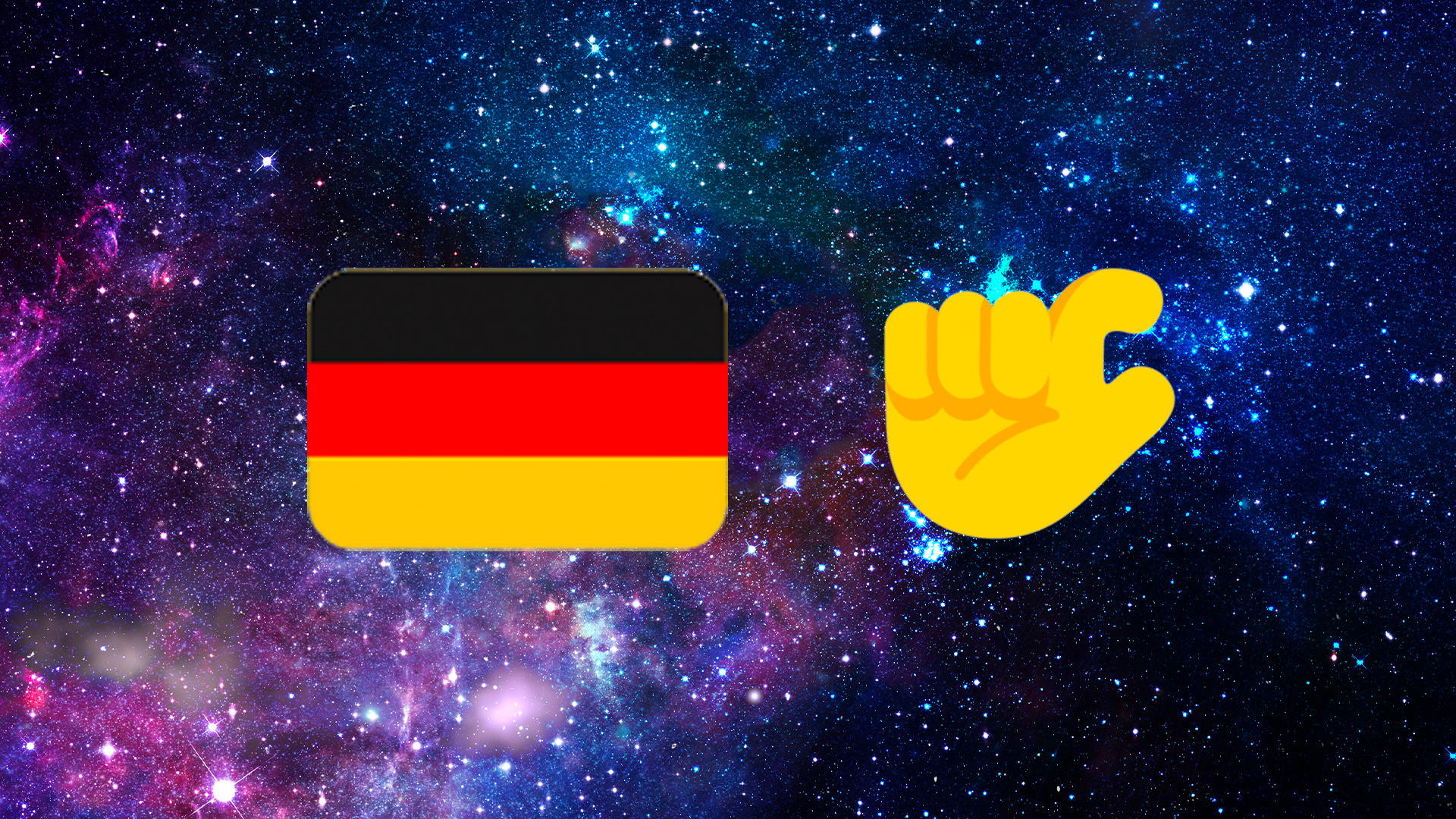 An emoji of a German flag and a pinching finger