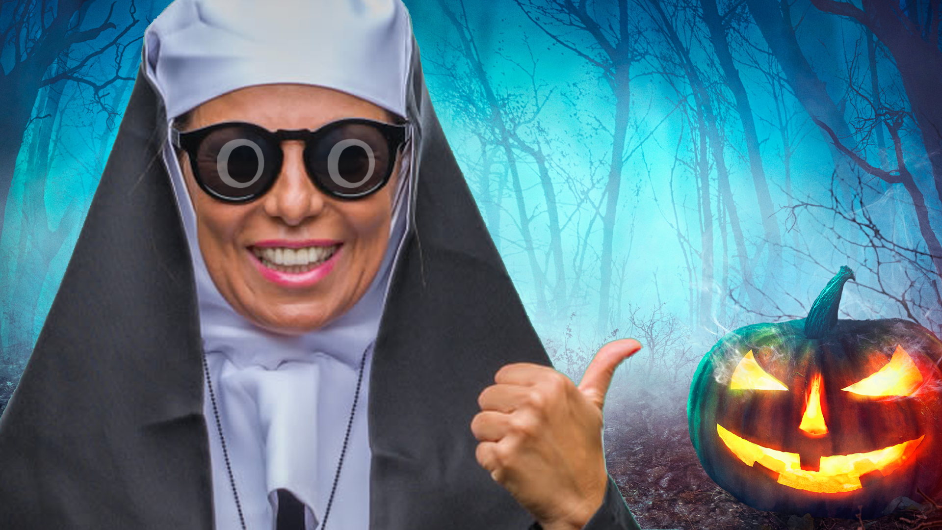 A nun at Halloween