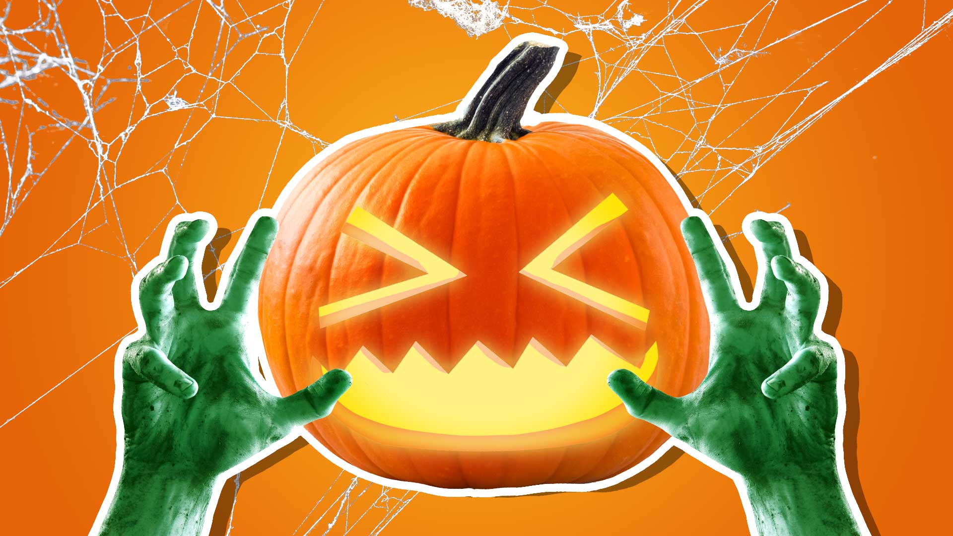 A scary Halloween pumpkin