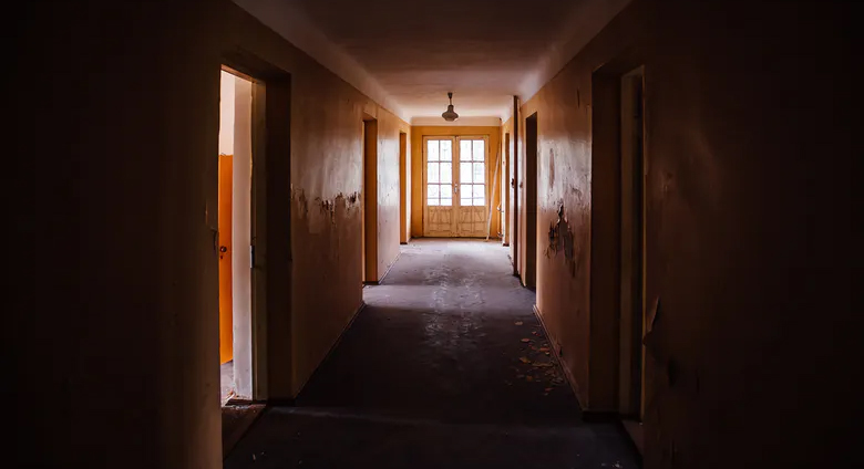 A creepy old corridor