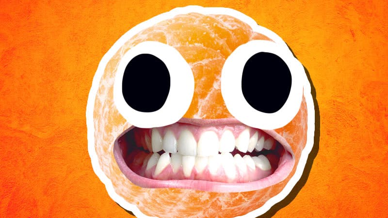 A grinning orange