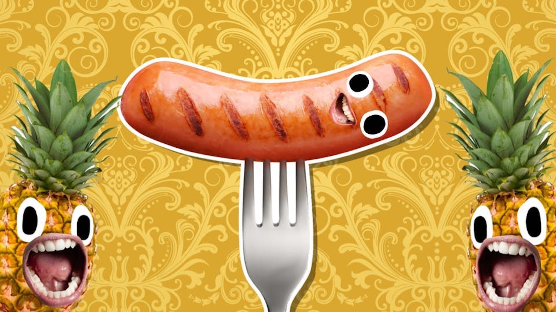 A grinning sausage