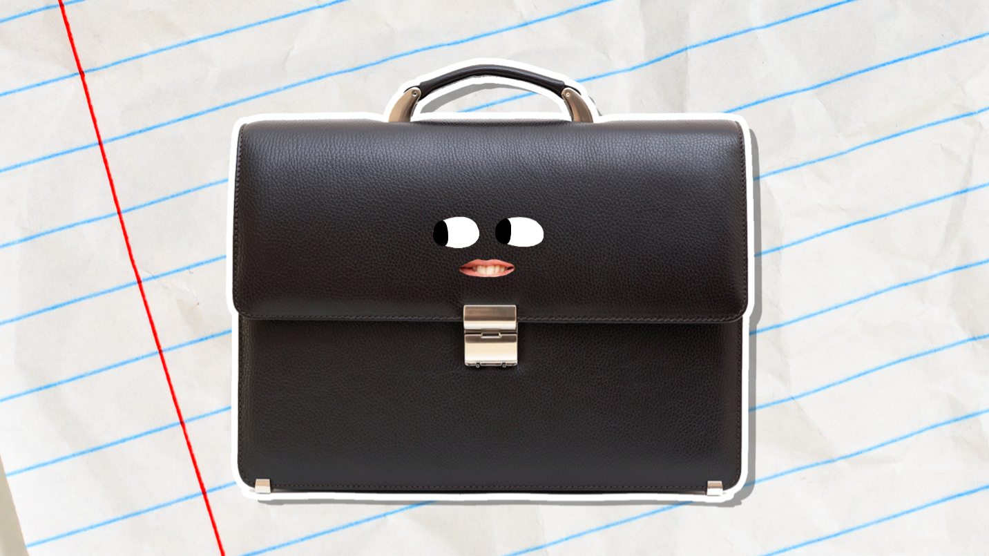 A leather briefcase