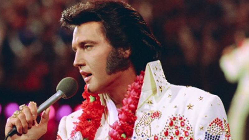 Elvis Presley singing a song