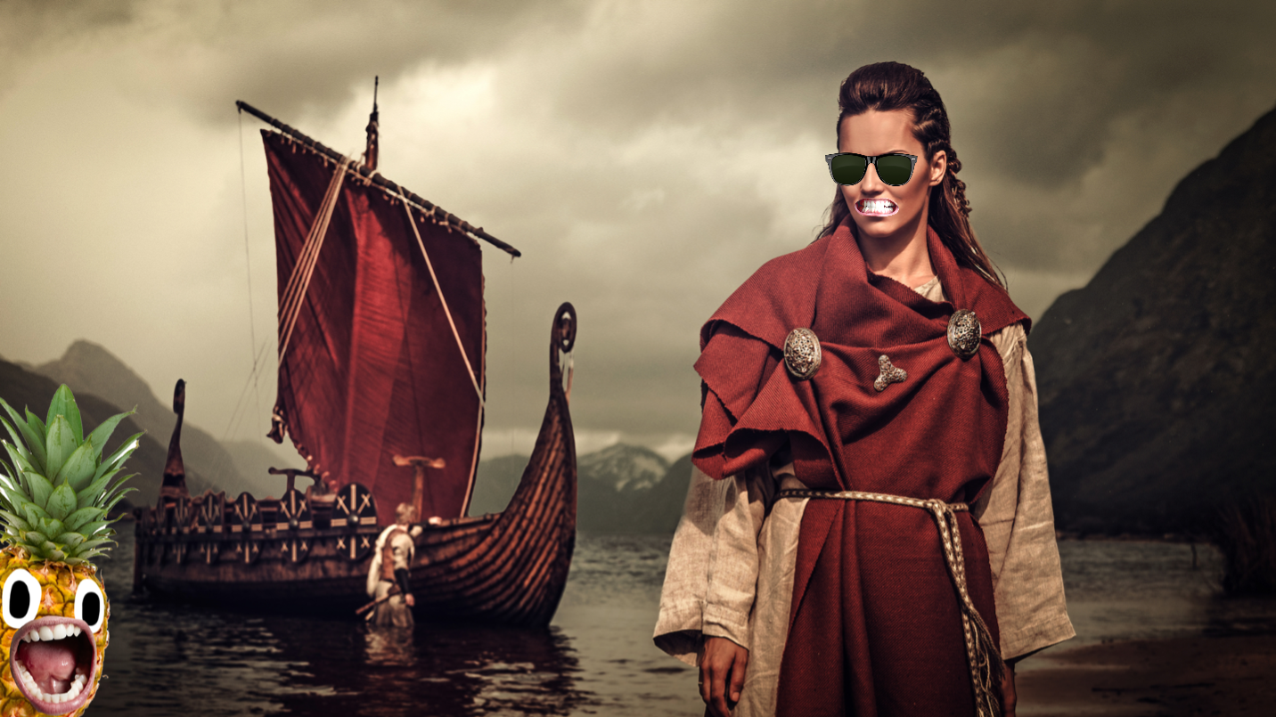 A viking woman and a longboat