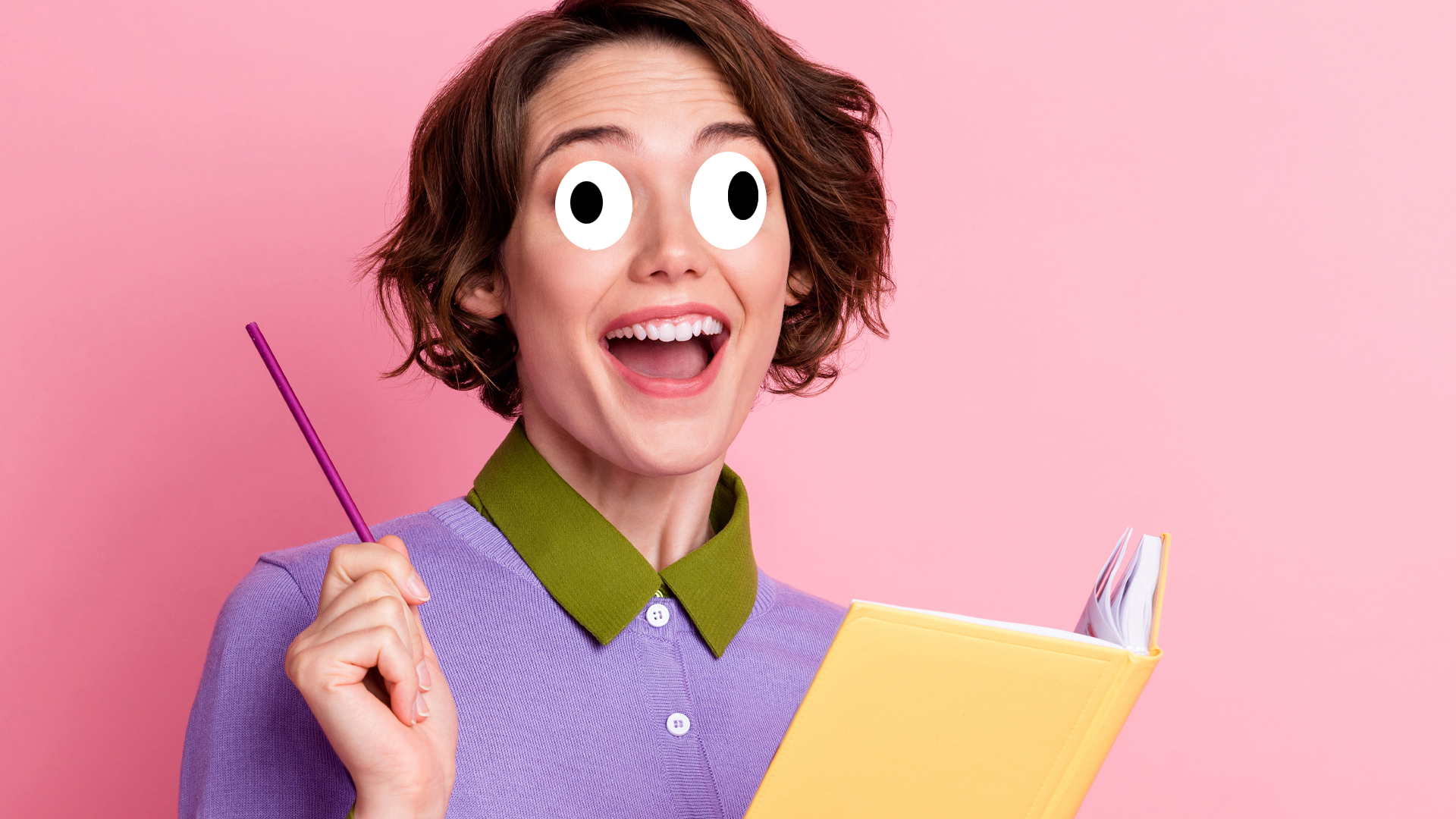 Woman holding book