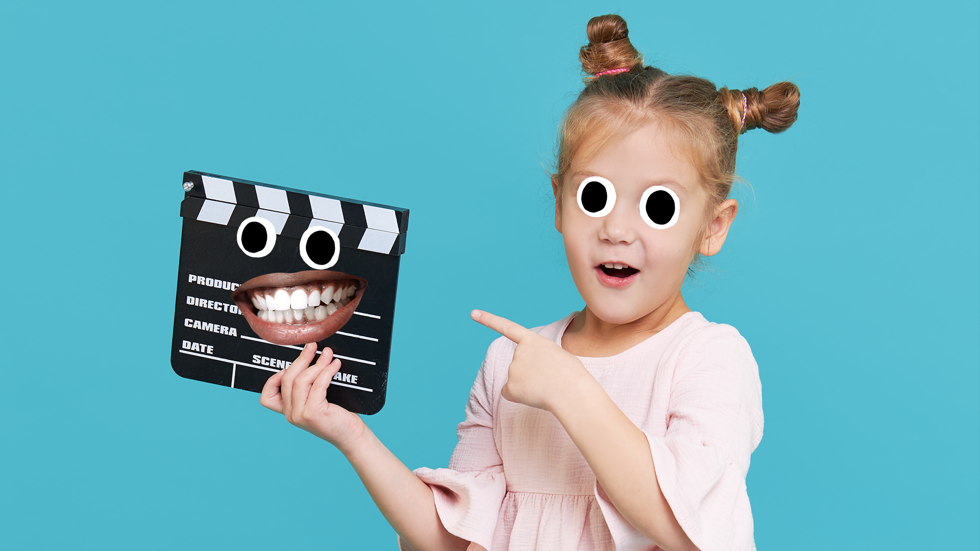 Little girl with clapper board
