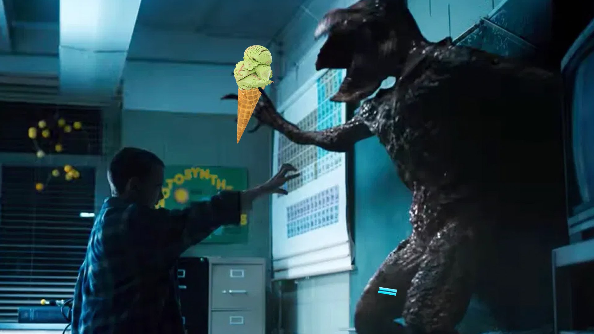 Eleven, Demogorgon and ice cream