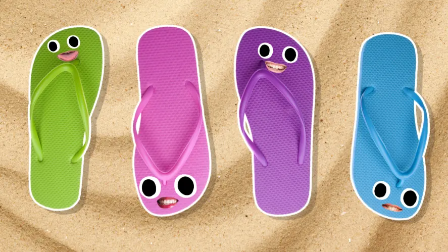 A selection of flip flops