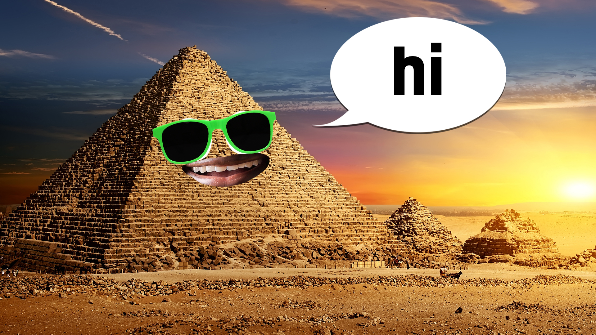 An Egyptian pyramid says hi