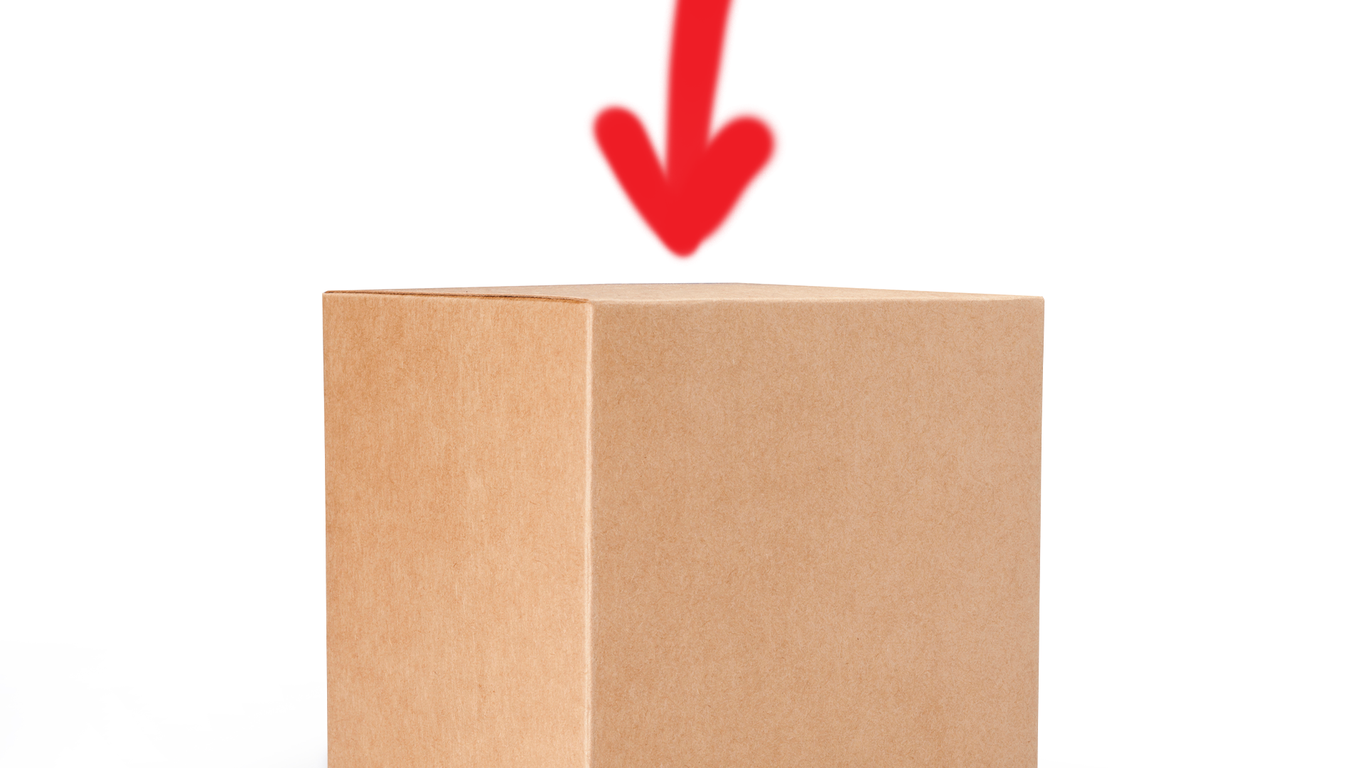 Box on white background with arrow pointing to it