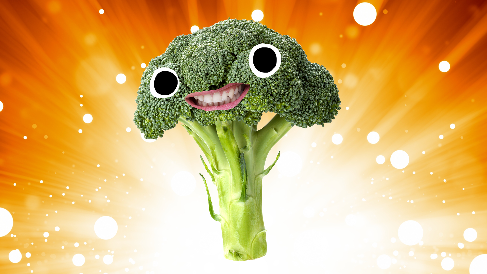 Broccoli on shiny background