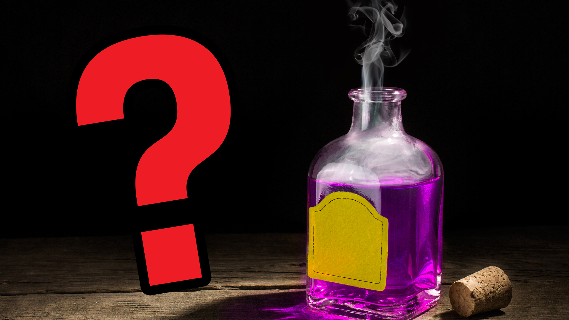 Purple potion with question mark
