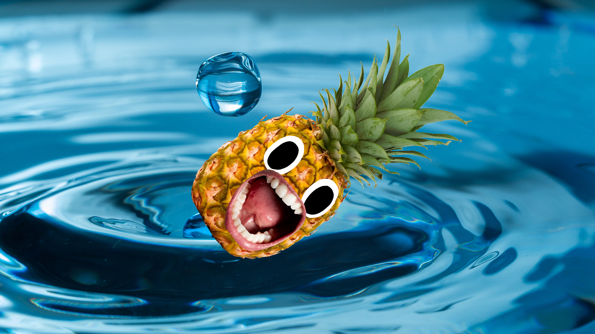 Pineapple and water background