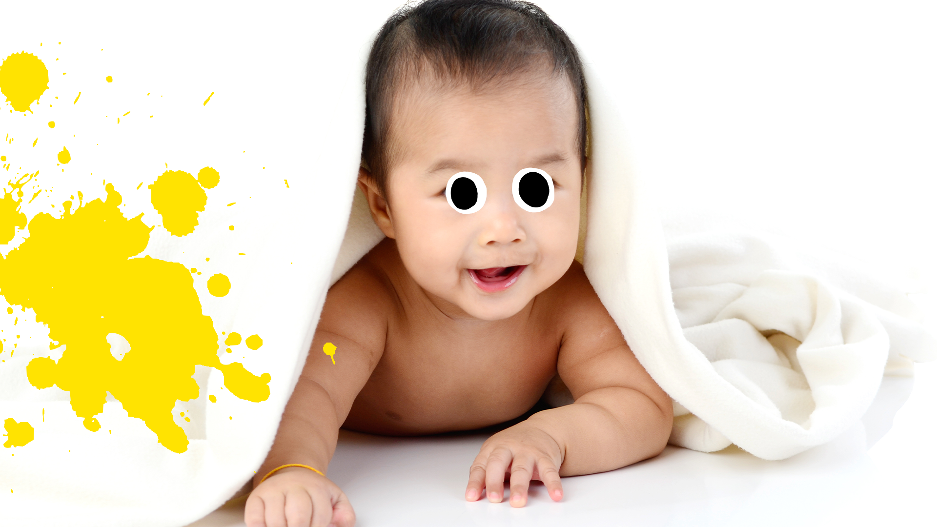 Baby with yellow splat