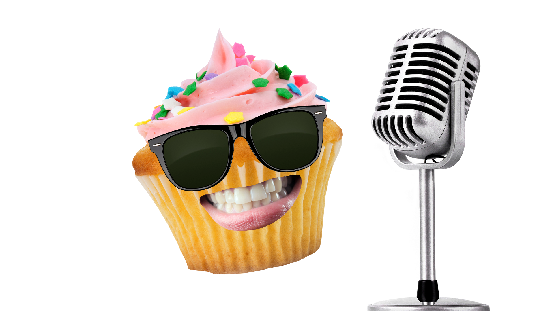 Cupcake with mic