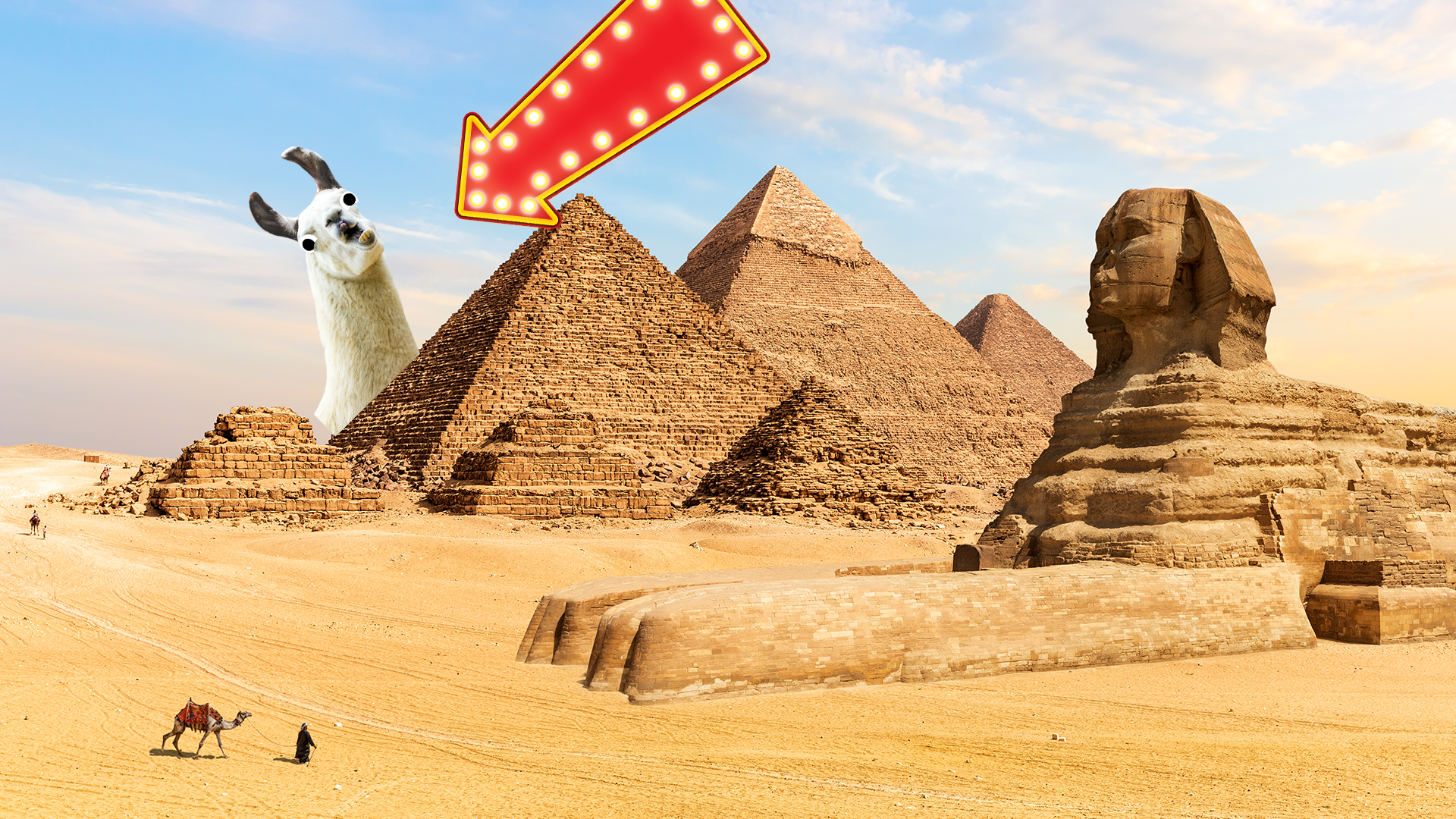 Pyramids of Giza with llama 
