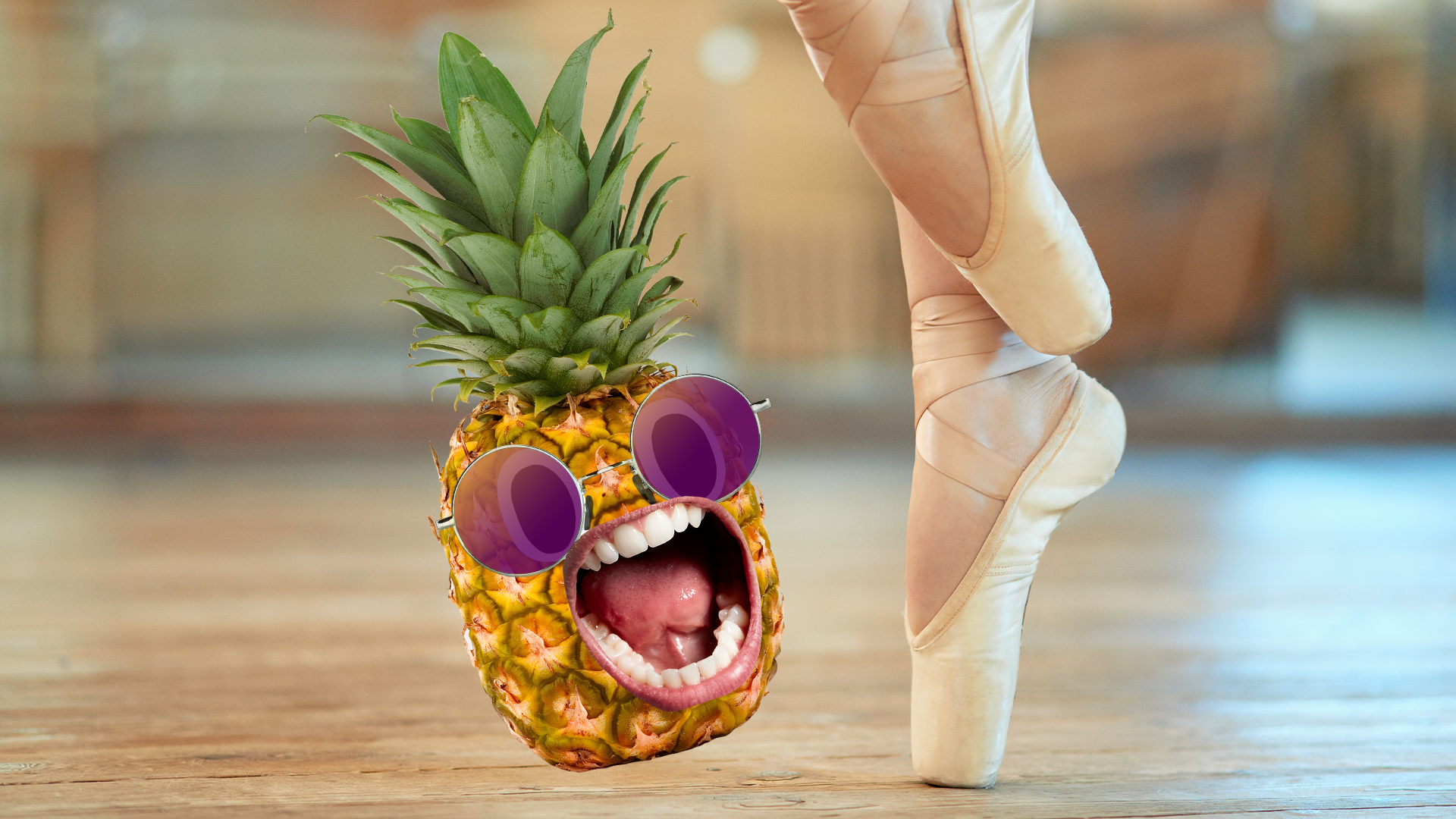 Ballet shoes with added pineapple