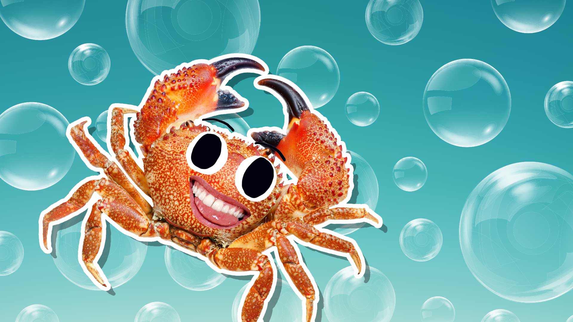 Crab and bubbles