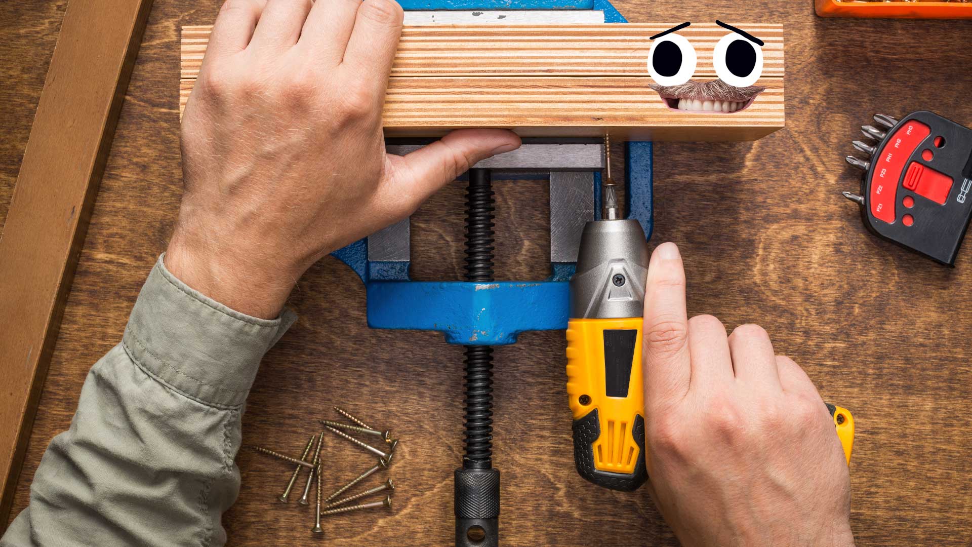 A person using a drill during a DIY project 