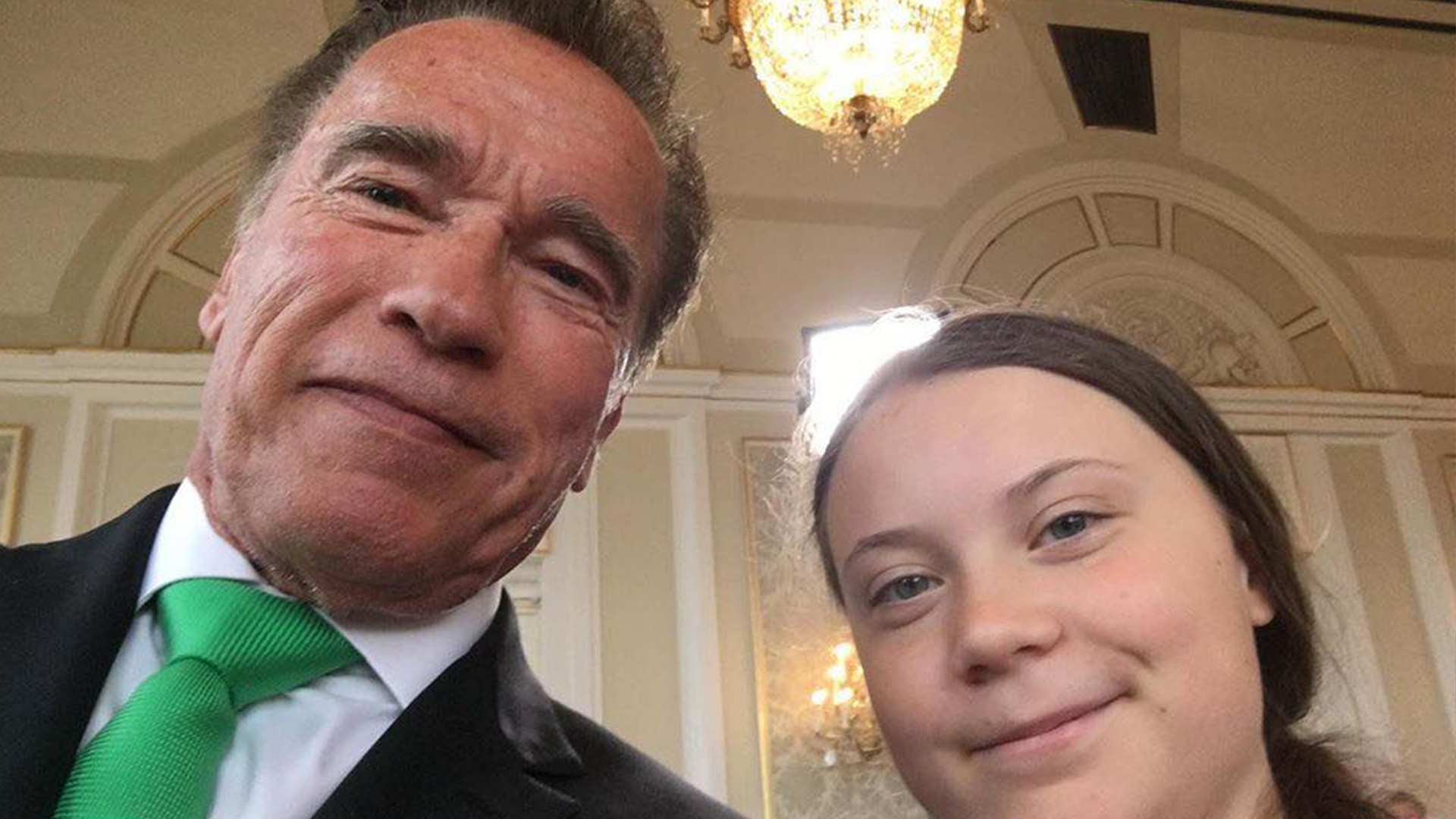Arnold Schwarzenegger and Greta Thunberg