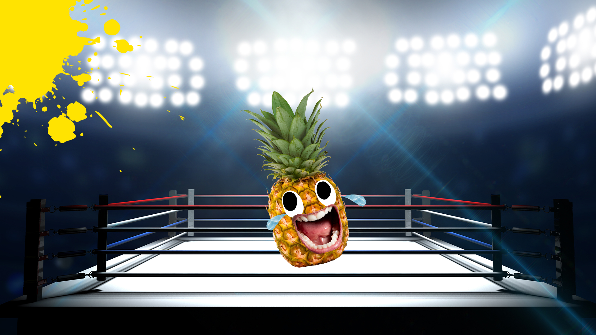 Wrestling ring with pineapple inside