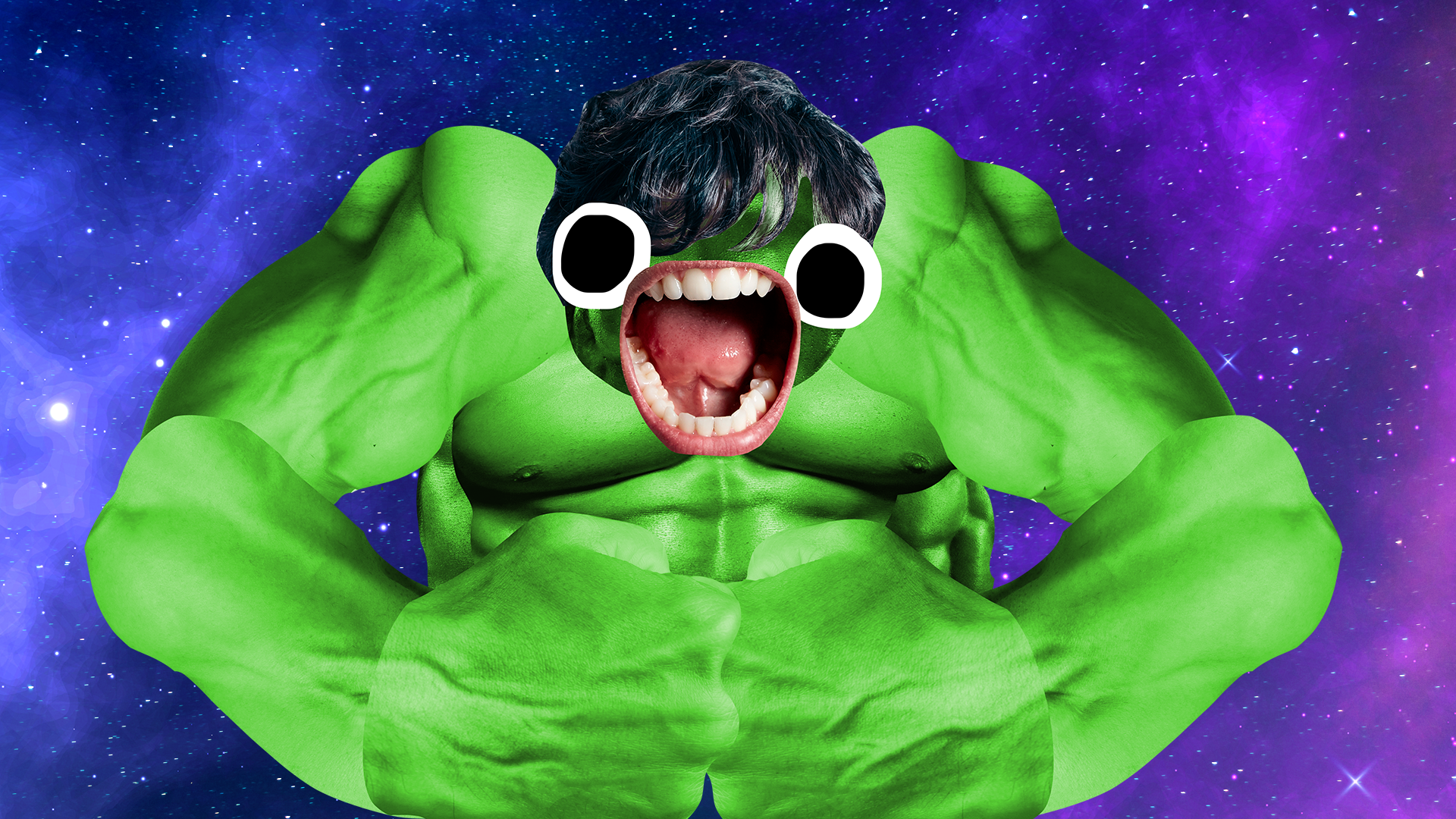 Hulk on space background