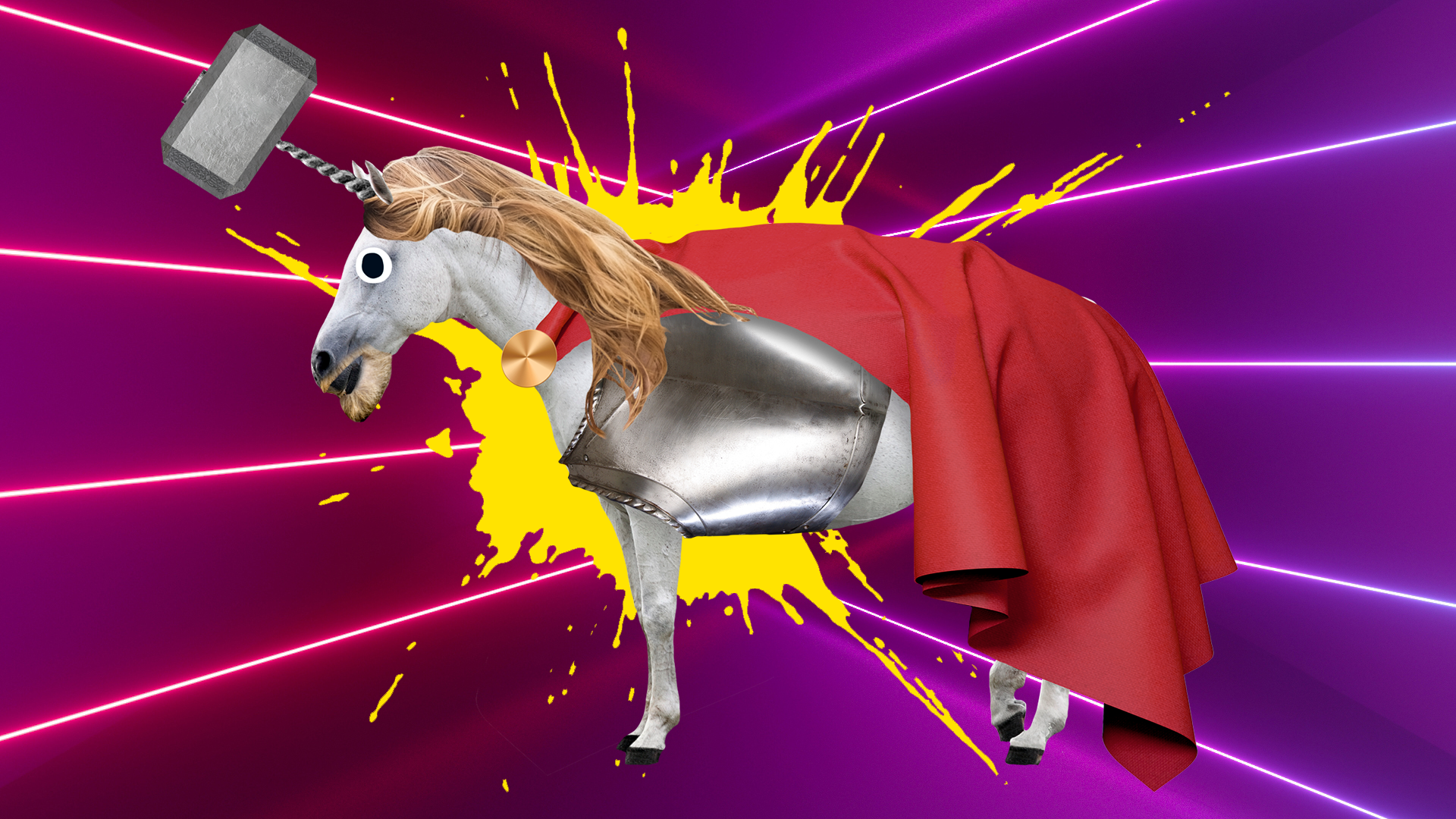 Laser background with thor horse